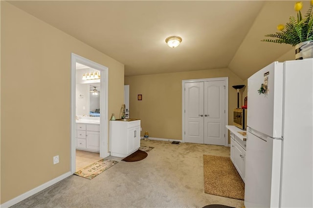 3855 Greenside Ct, Dacula, GA 30019 - laundry area with light colored carpet and baseboards