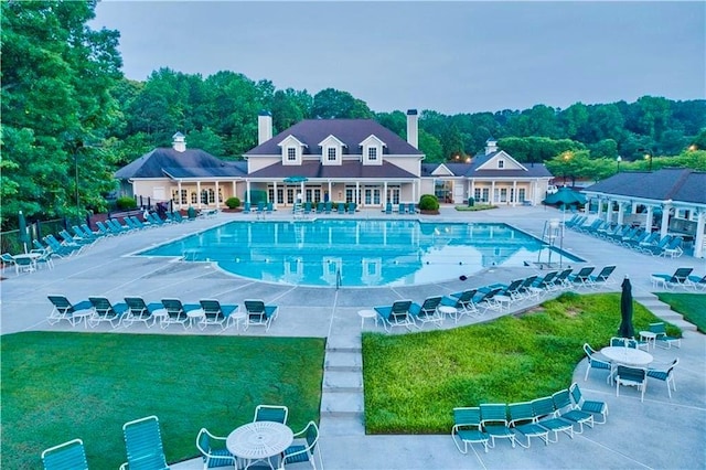 3855 Greenside Ct, Dacula, GA 30019 - pool with a patio and a yard