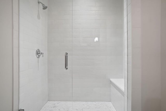 bathroom featuring walk in shower