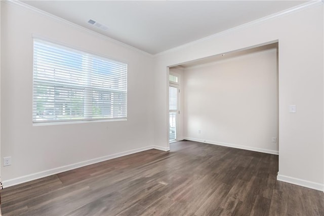 6706 Moondancer Ct, Flowery Branch, GA 30542 - spare room featuring wood finished floors and crown molding