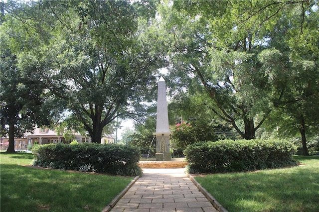view of community featuring a yard