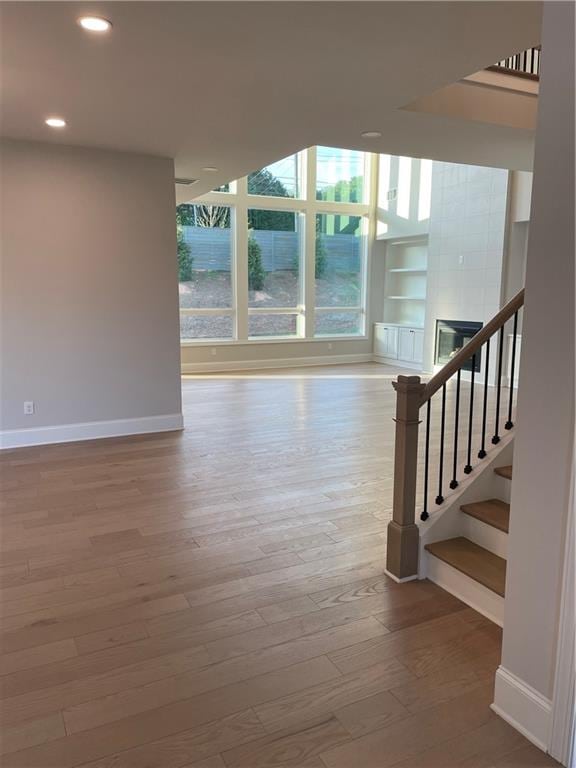 interior space with hardwood / wood-style floors