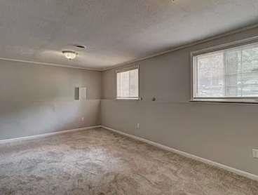 unfurnished room featuring light colored carpet