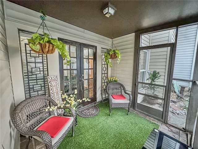 sunroom with french doors