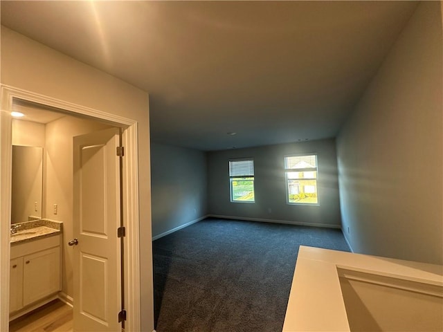 11045 Shadow Creek Ter, Hampton, GA 30228 - spare room with baseboards, light colored carpet, and a sink