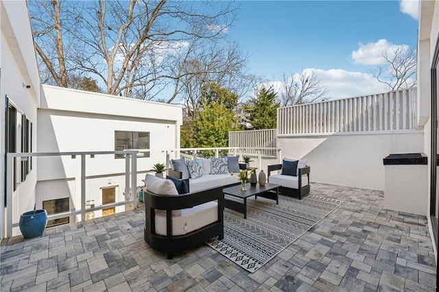view of patio / terrace featuring an outdoor hangout area