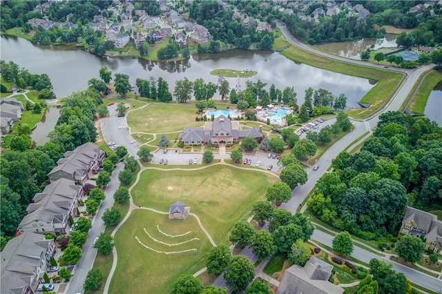 7653 Legacy Rd, Flowery Branch, GA 30542 - aerial view of property's location featuring a large body of water, nearby suburban area, and a tree filled landscape