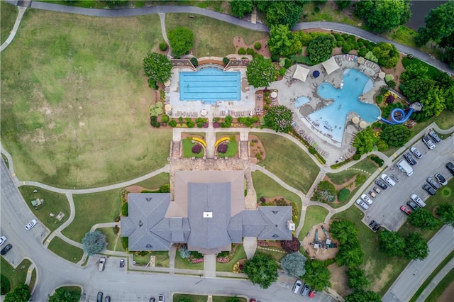7653 Legacy Rd, Flowery Branch, GA 30542 - aerial view of property and surrounding area with a pool area