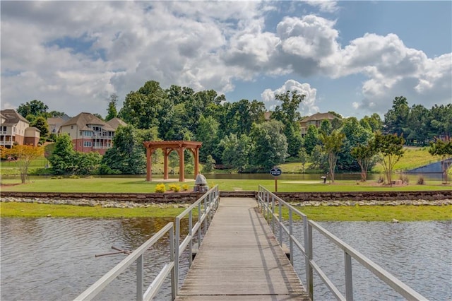 7653 Legacy Rd, Flowery Branch, GA 30542 - dock with a water view and a yard
