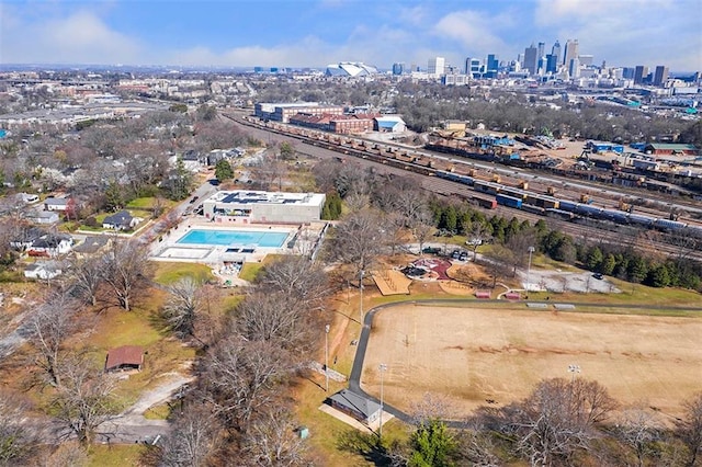 aerial view featuring a view of city