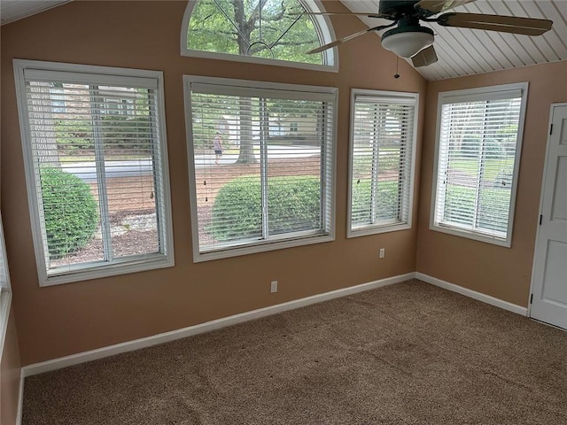 2191 Rockbridge Rd Unit 2603, Stone Mountain, GA 30087 - spare room with vaulted ceiling, plenty of natural light, a ceiling fan, and carpet floors
