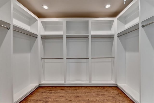 spacious closet featuring wood finished floors