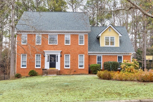 colonial house with a front yard