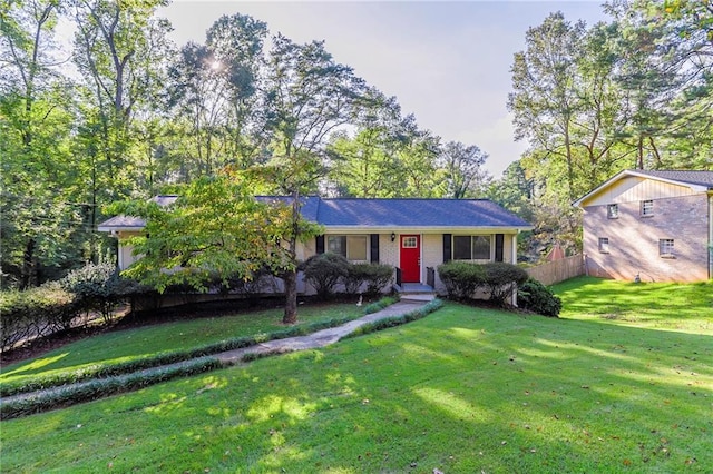 view of front of house with a front lawn