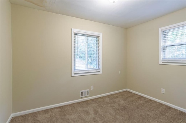 carpeted spare room with a healthy amount of sunlight