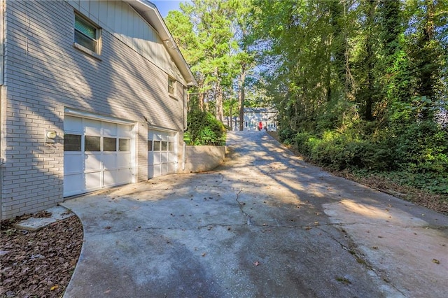 view of home's exterior featuring a garage