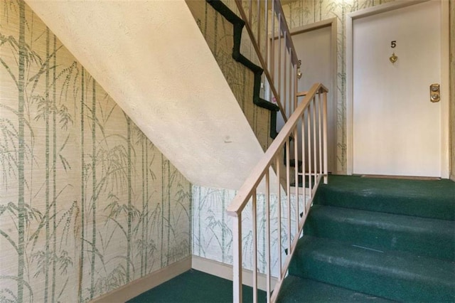 3236 Henderson Mill Rd Unit 5, Atlanta, GA 30341 - stairs with wallpapered walls