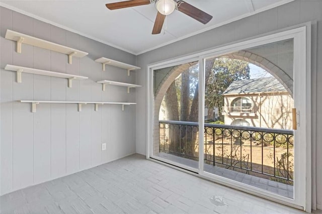 3236 Henderson Mill Rd Unit 5, Atlanta, GA 30341 - unfurnished room with a ceiling fan and crown molding
