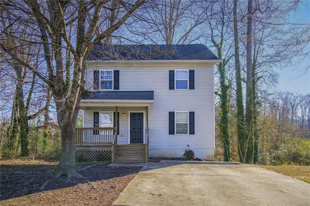 view of front of house featuring covered porch