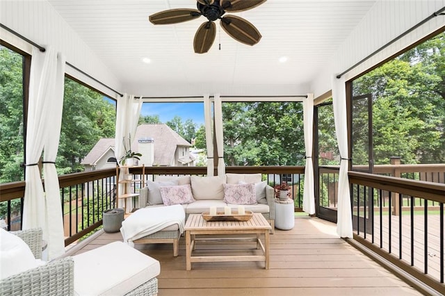 3710 Robinson Walk Ct, Marietta, GA 30068 - sunroom with an outdoor hangout area and ceiling fan