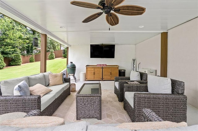3710 Robinson Walk Ct, Marietta, GA 30068 - view of patio with an outdoor hangout area and a ceiling fan