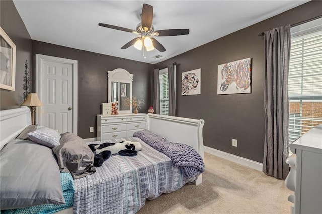 930 Brenau Point Dr, Gainesville, GA 30501 - bedroom featuring carpet, baseboards, and ceiling fan