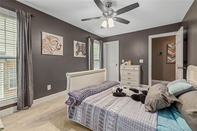 930 Brenau Point Dr, Gainesville, GA 30501 - bedroom with carpet floors, baseboards, and a ceiling fan