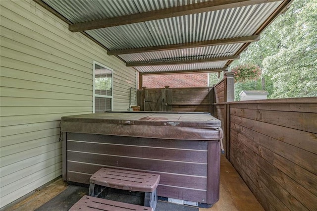 930 Brenau Point Dr, Gainesville, GA 30501 - view of patio featuring fence and a hot tub
