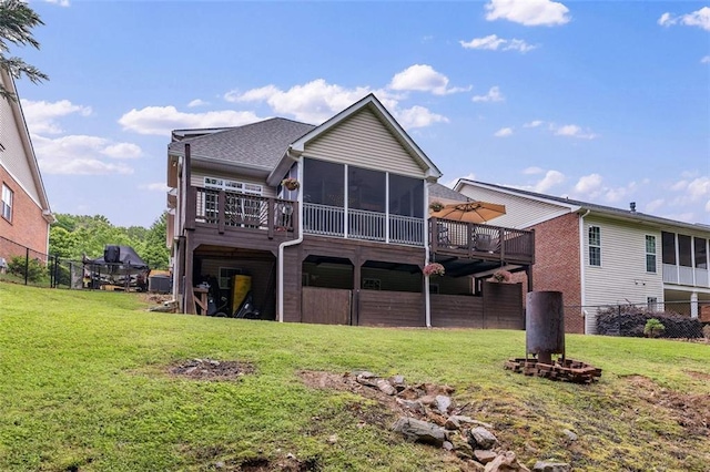 930 Brenau Point Dr, Gainesville, GA 30501 - rear view of property featuring a sunroom and a deck