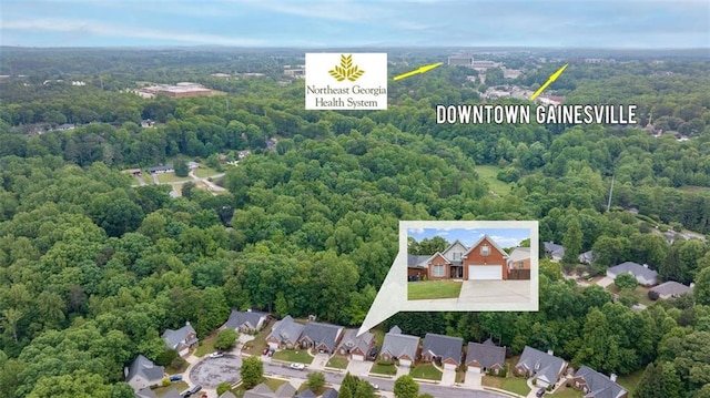 930 Brenau Point Dr, Gainesville, GA 30501 - aerial view of a heavily wooded area