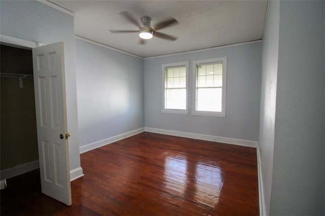 200 Litchfield St, Rockmart, GA 30153 - unfurnished bedroom featuring wood finished floors, a ceiling fan, and ornamental molding