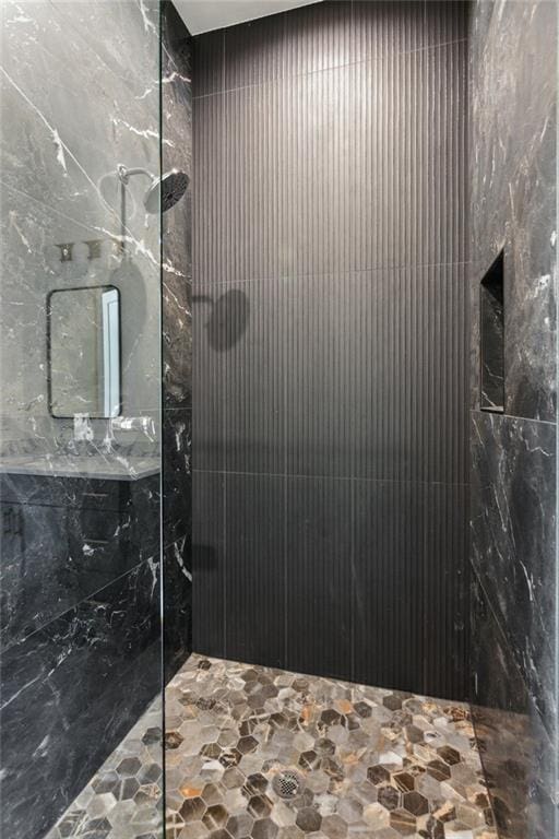 7188 Williams Rd, Flowery Branch, GA 30542 - bathroom featuring a marble finish shower
