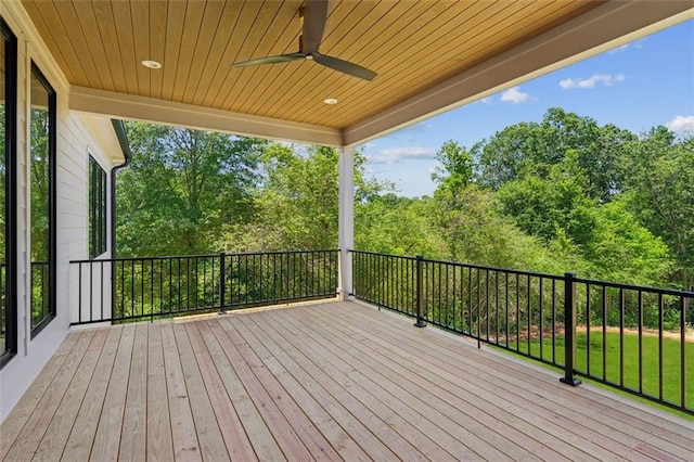 7188 Williams Rd, Flowery Branch, GA 30542 - wooden terrace with a ceiling fan