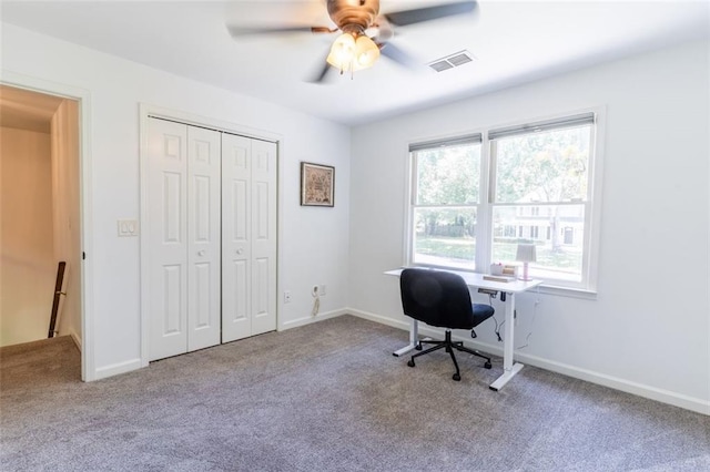 3664 Maple Forge Ln, Gainesville, GA 30504 - carpeted office featuring ceiling fan and baseboards