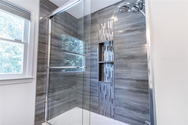 3664 Maple Forge Ln, Gainesville, GA 30504 - bathroom with enclosed tub / shower combo and plenty of natural light