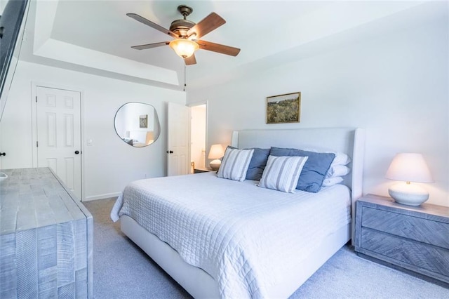 3664 Maple Forge Ln, Gainesville, GA 30504 - carpeted bedroom with a ceiling fan and a tray ceiling