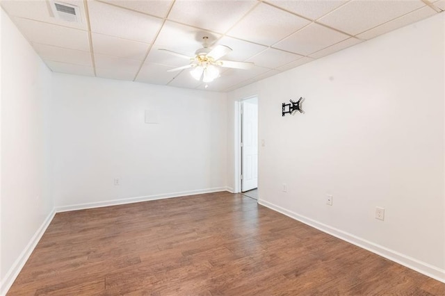 3664 Maple Forge Ln, Gainesville, GA 30504 - empty room featuring ceiling fan, a paneled ceiling, and wood finished floors