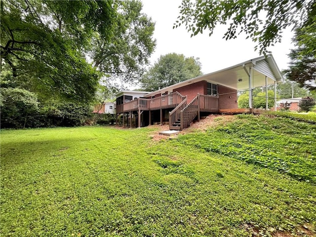 25 Gladstone Dr SW, Marietta, GA 30060 - view of green lawn featuring stairs and a deck