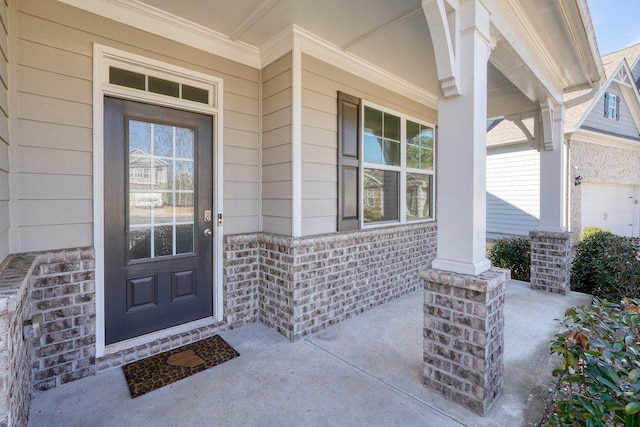 property entrance with a porch