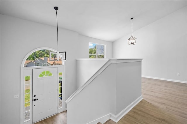 3156 Ozmer Lndg, Decatur, GA 30034 - foyer with wood finished floors, baseboards, and lofted ceiling