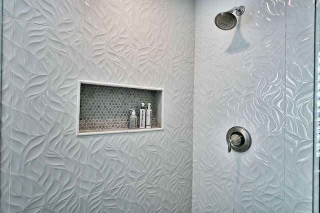 room details with tiled shower