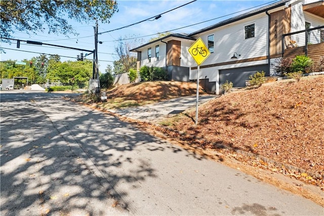 view of home's exterior with a garage