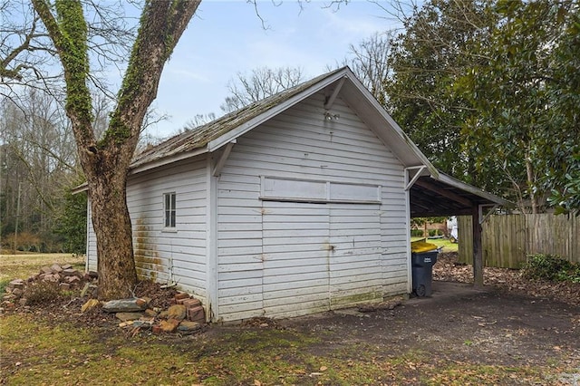 view of outdoor structure with a carport