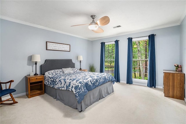 1879 Beaver Dam Ln NE, Marietta, GA 30062 - carpeted bedroom with baseboards, crown molding, and a ceiling fan