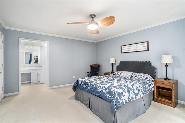 1879 Beaver Dam Ln NE, Marietta, GA 30062 - bedroom featuring carpet floors, baseboards, crown molding, and a ceiling fan