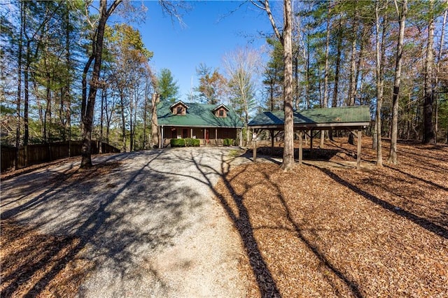 view of front facade featuring covered porch