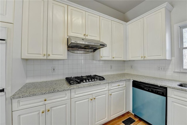1924 Wilkenson Xing, Marietta, GA 30066 - kitchen with dishwasher, under cabinet range hood, stainless steel gas stovetop, and backsplash