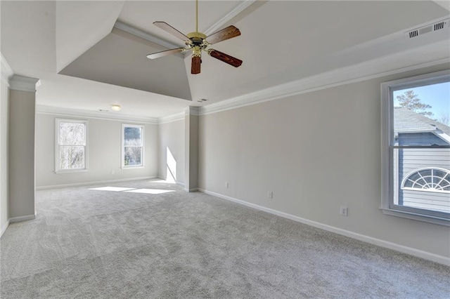 1924 Wilkenson Xing, Marietta, GA 30066 - spare room with crown molding, carpet floors, ceiling fan, and baseboards