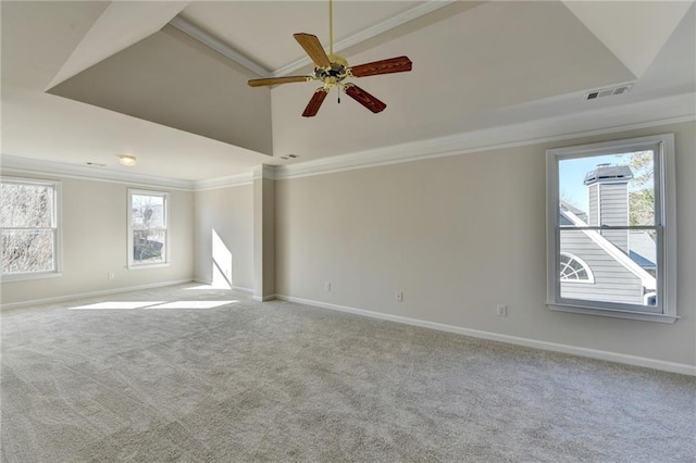 1924 Wilkenson Xing, Marietta, GA 30066 - carpeted spare room featuring a ceiling fan, ornamental molding, baseboards, and lofted ceiling