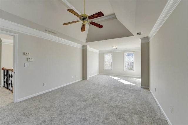 1924 Wilkenson Xing, Marietta, GA 30066 - carpeted spare room with ceiling fan, ornamental molding, baseboards, and lofted ceiling